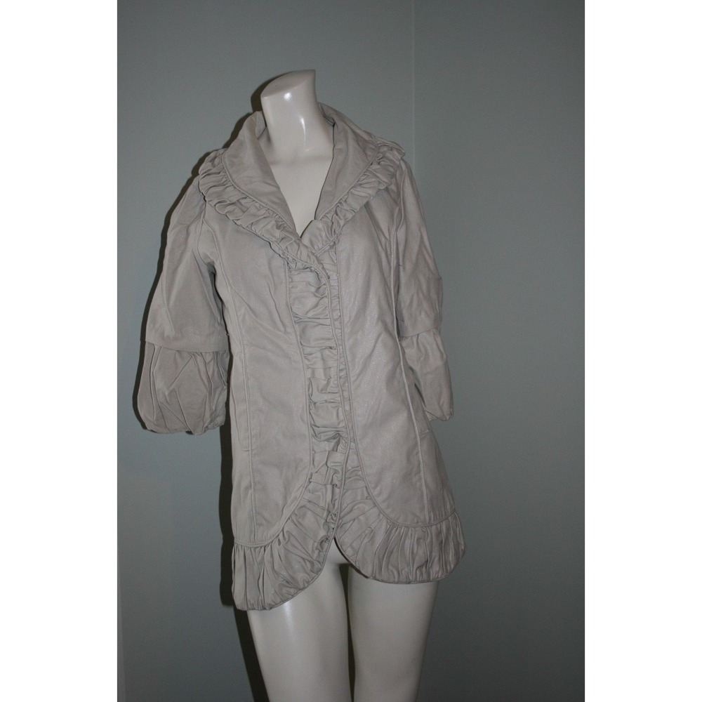 TALIE Beige 3/4 Bell Sleeve Lined Jacket Coat  ~ Size S
